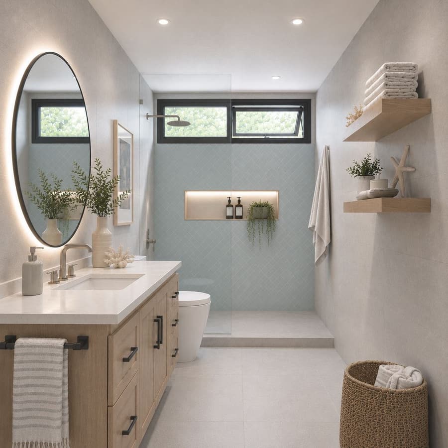Baño con ducha y lucarna