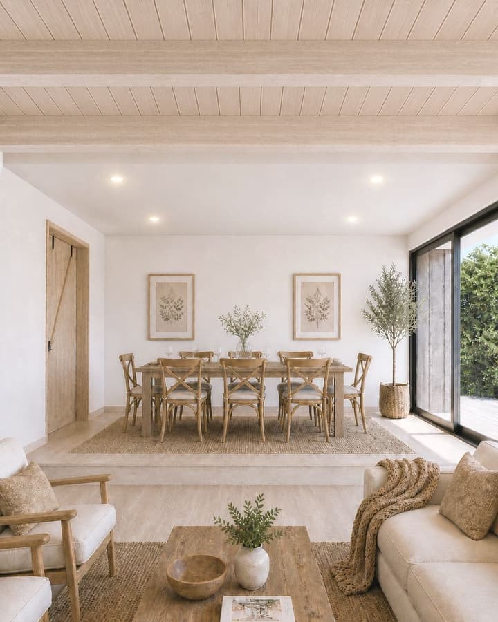 Comedor en desnivel junto al living